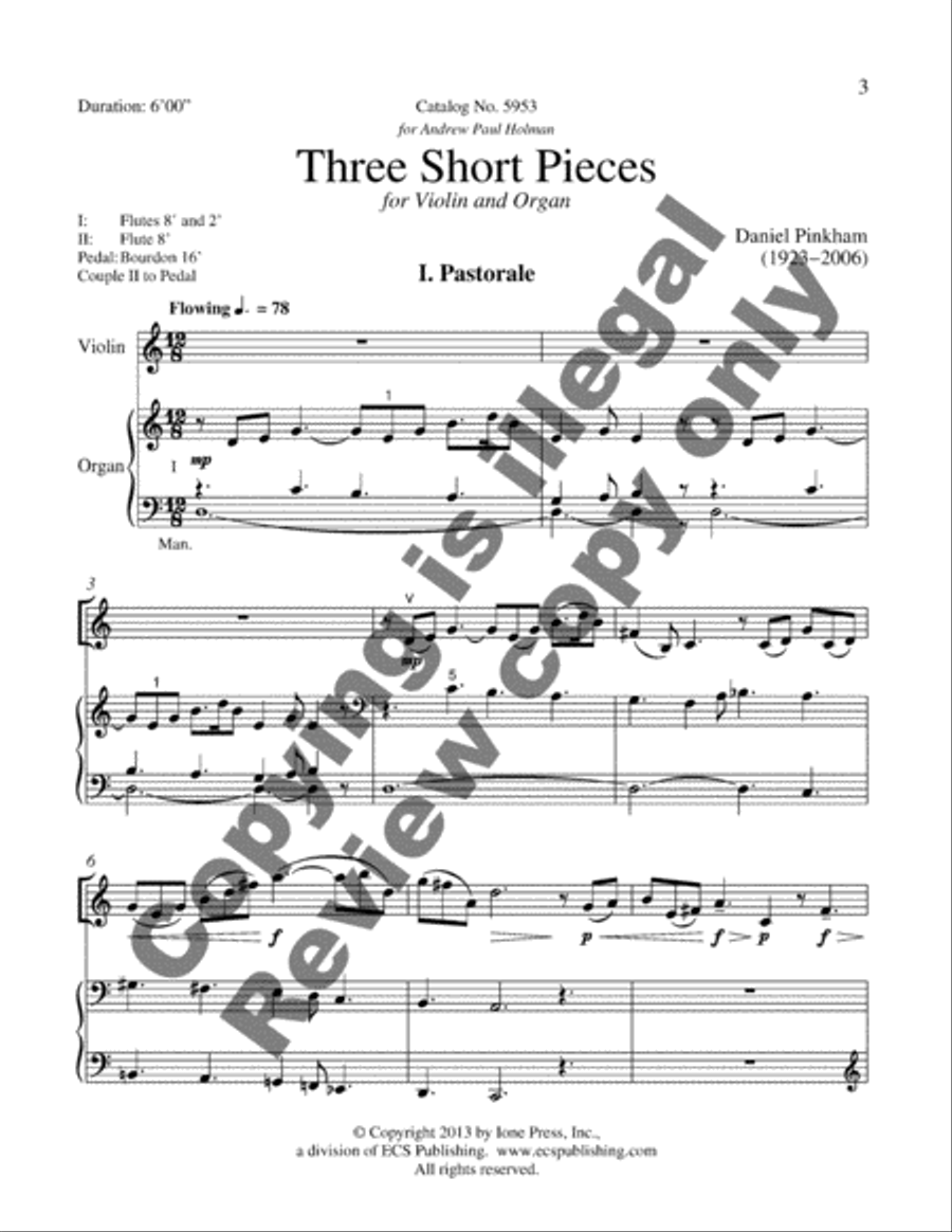 Three Short Pieces Violin scores gallery preview page 7