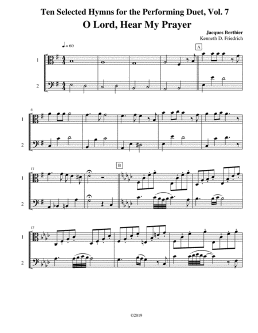 Ten Selected Hymns for the Performing Duet, Vol. 7 - viola and cello Ten Selected Hymns for the Performing Duet, Vol. 7 - viola and cello String Duet scores gallery preview page 1
