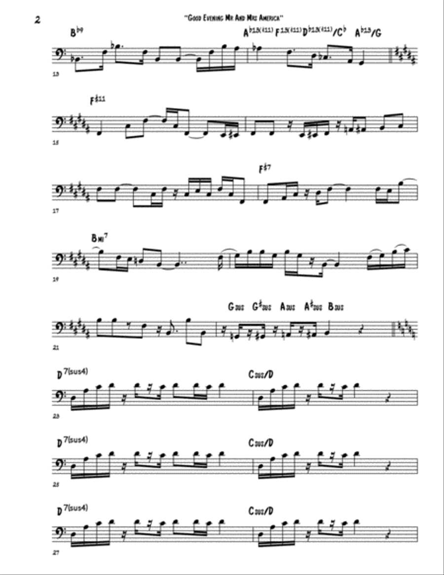 Good Evening Mr. And Mrs. America Bass Guitar scores gallery preview page 2
