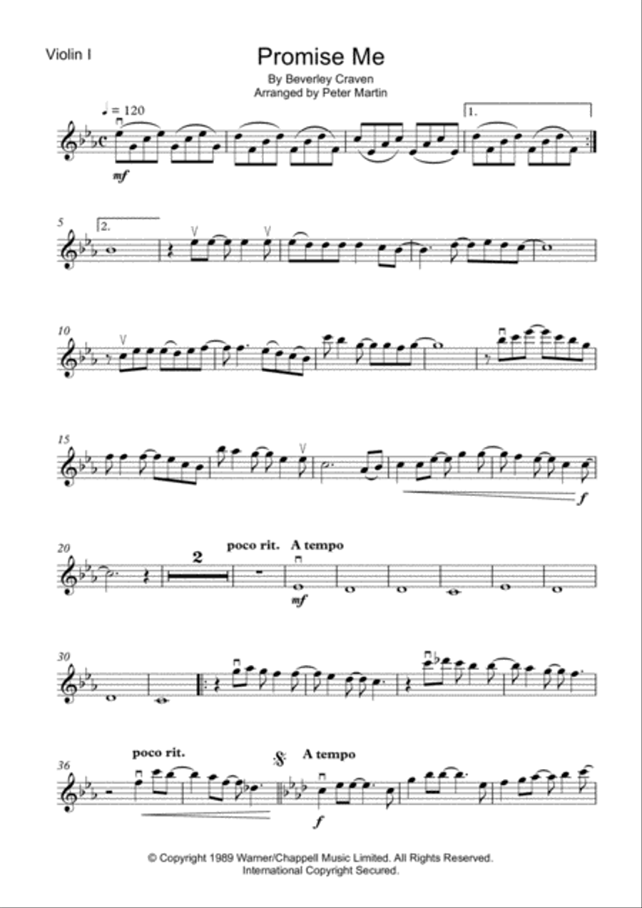 Promise Me String Quartet scores gallery preview page 3
