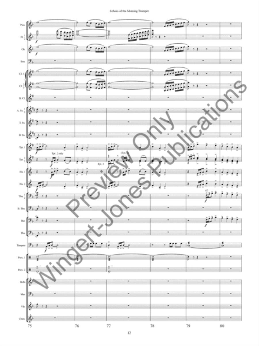 Echoes of the Morning Trumpet Concert Band scores gallery preview page 15