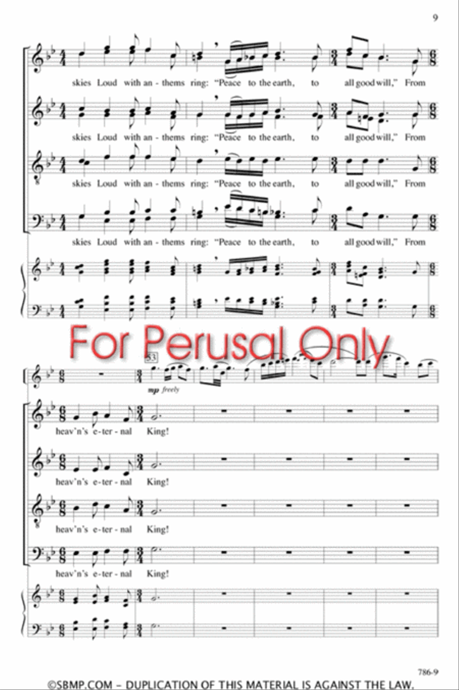 Calm on the Listening Ear of Night - SATB divisi Octavo Divisi scores gallery preview page 8