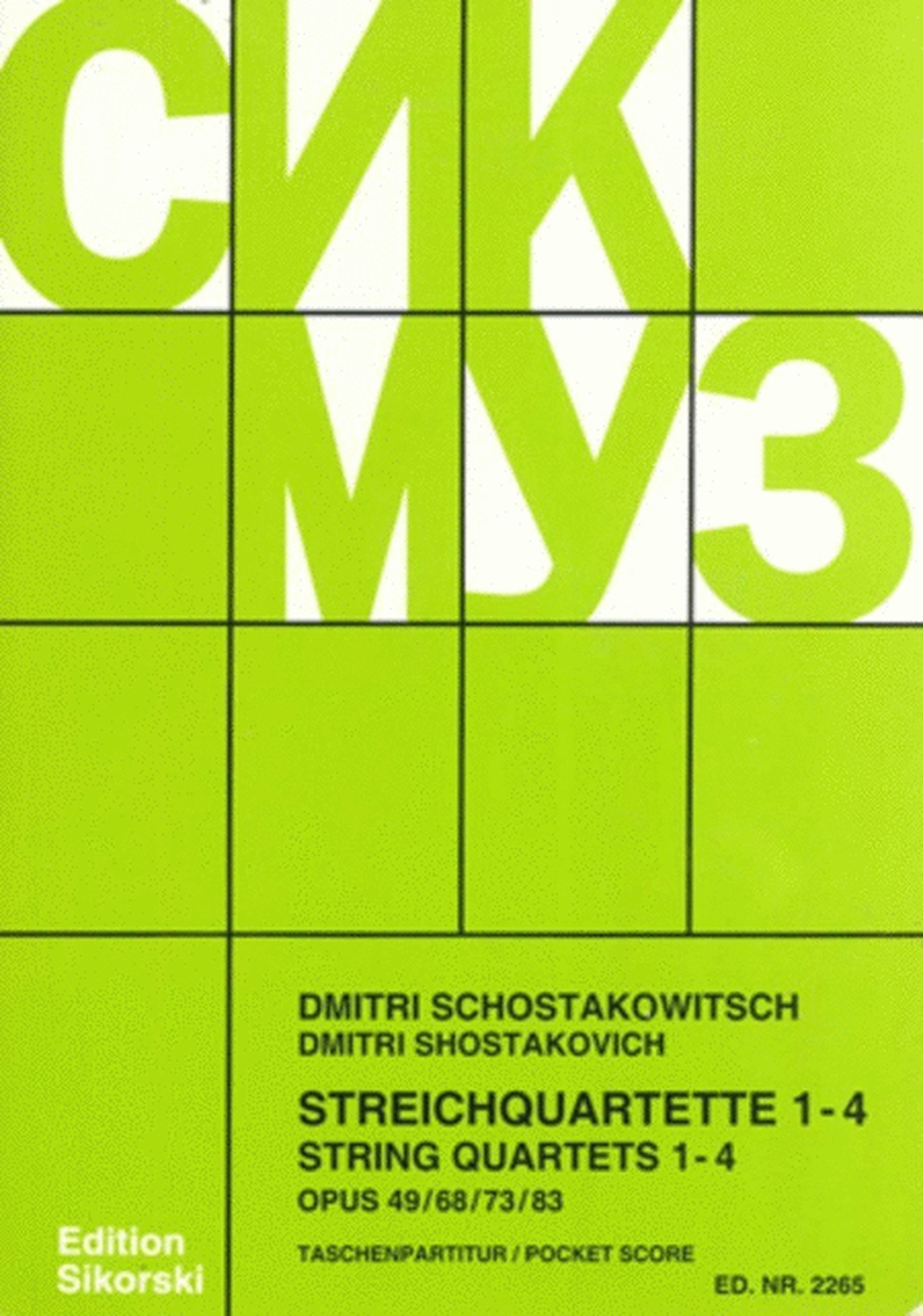 Shostakovich - String Quartets Nos 1-4 Study Score