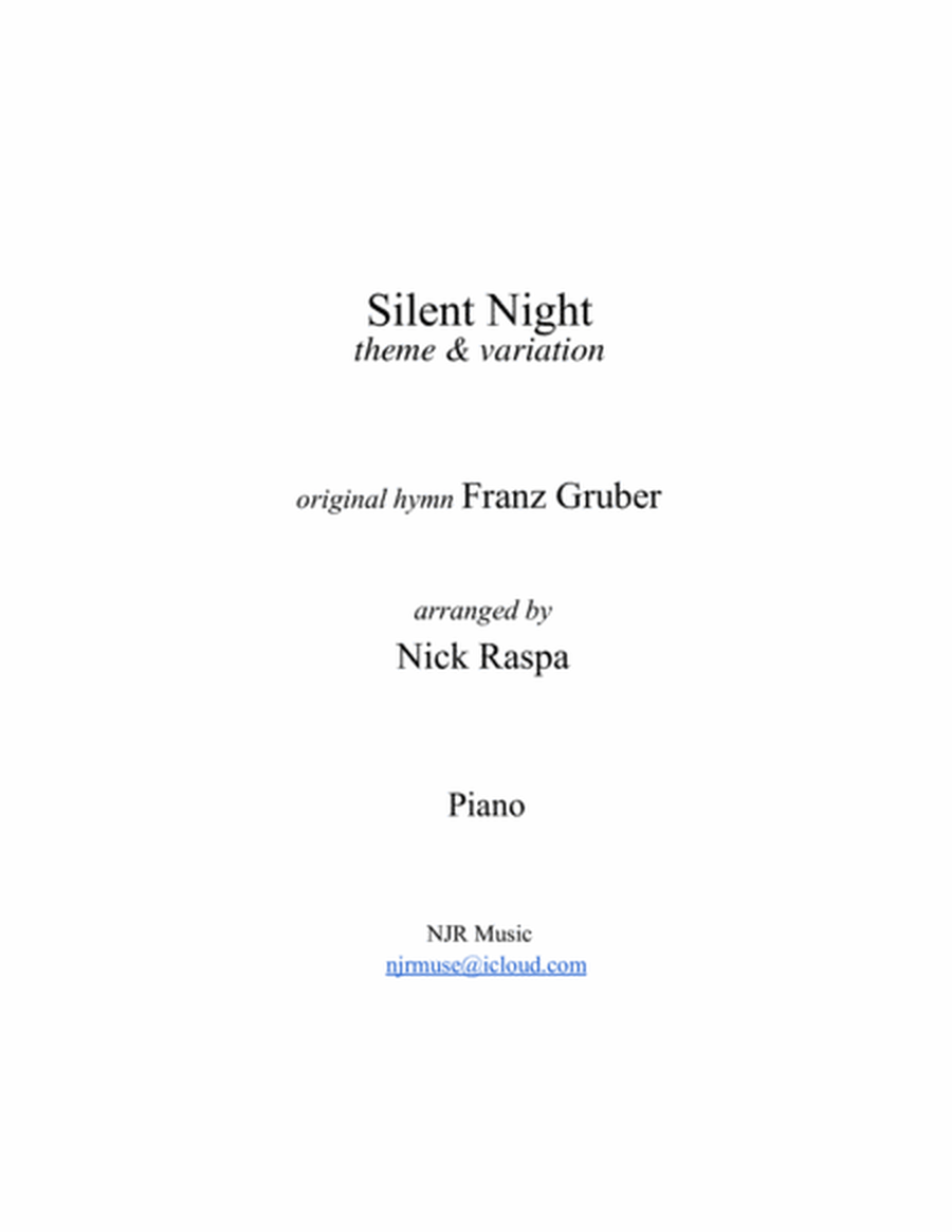 Silent Night (theme and variations) adv. int. piano image number null