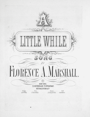 Book cover for A Little While. Song