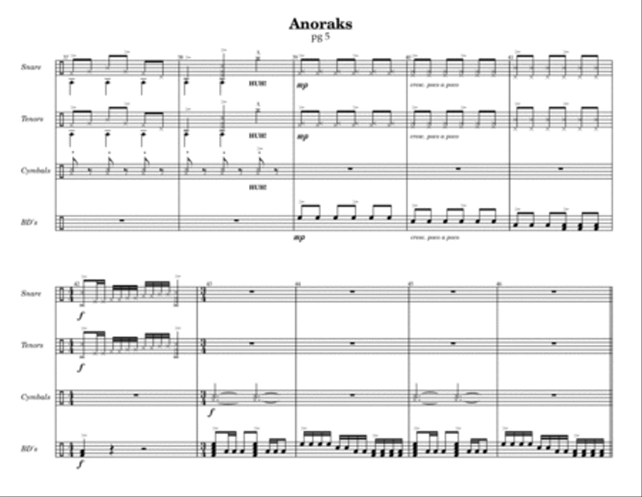 Anoraks w/Tutor Tracks Anoraks w/Tutor Tracks Percussion Ensemble scores gallery preview page 4