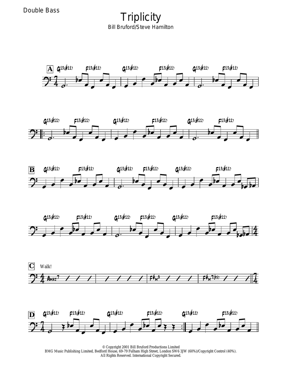 Triplicity Bass Guitar scores gallery preview page 1