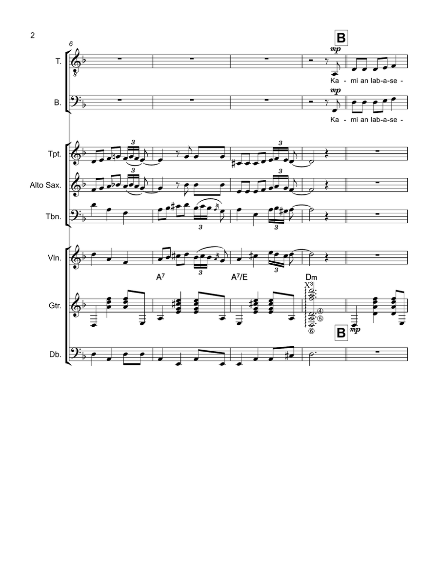 An Lab-Asero (The Fishmonger): An Arrangement Of A Traditional Waray Song 4-Part scores gallery preview page 2
