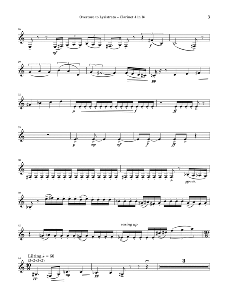 Overture to Lysistrata (arr. Peter Stanley Martin) - Clarinet 4 in Bb