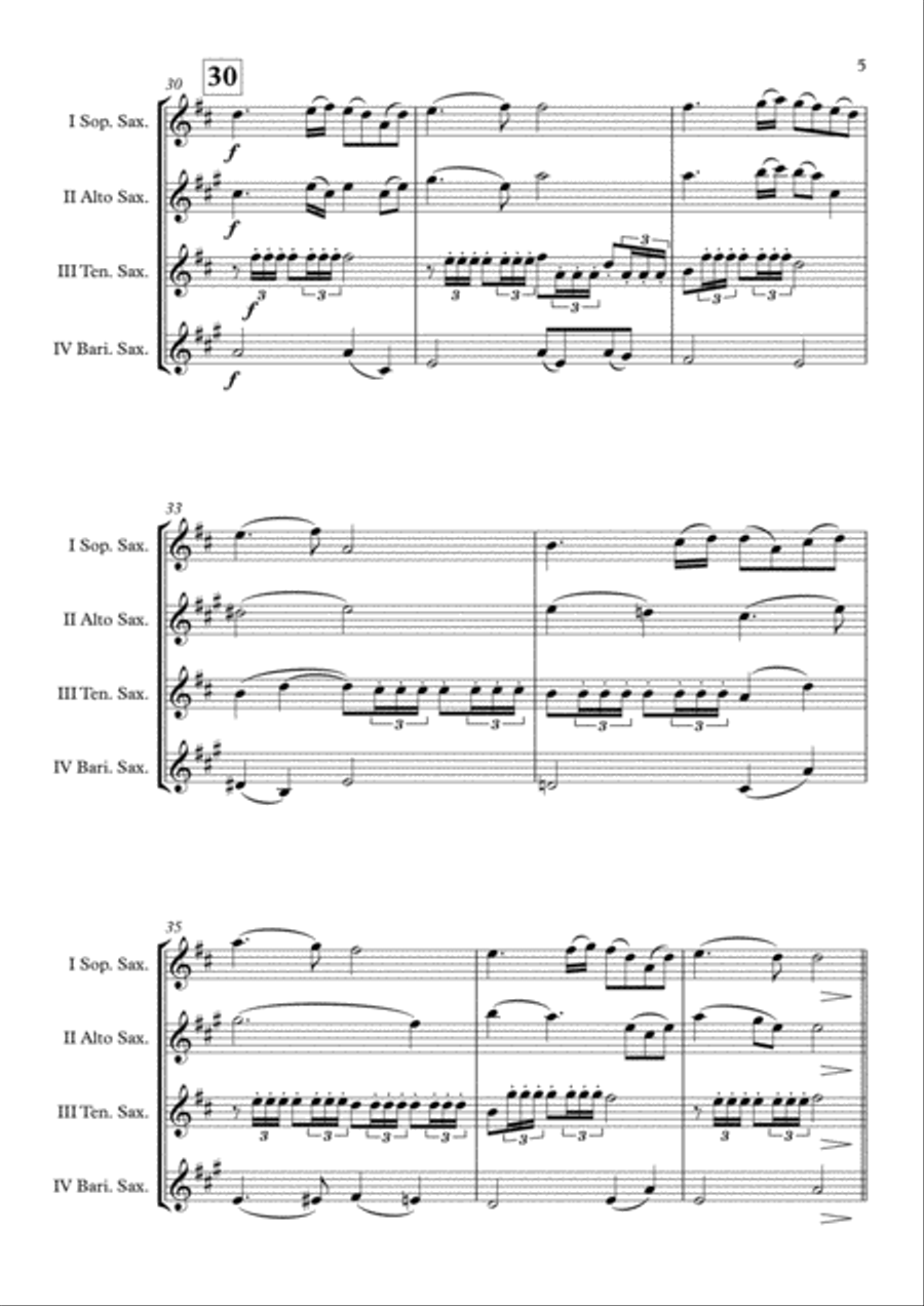 Highland Cathedral Saxophone Quartet scores gallery preview page 6