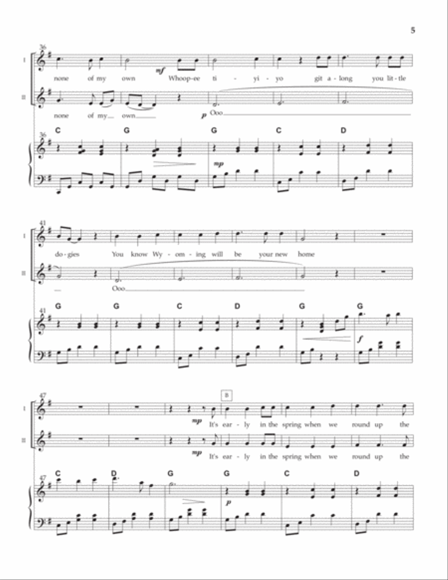 Git Along Little Dogies [Two-Part Treble] SA scores gallery preview page 5
