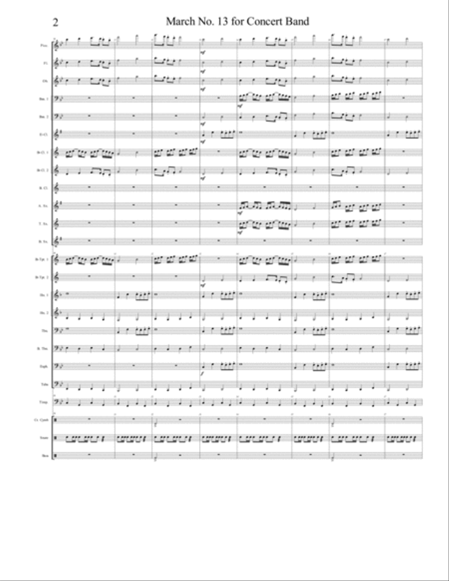 March No. 13 for Concert Band Concert Band scores gallery preview page 2