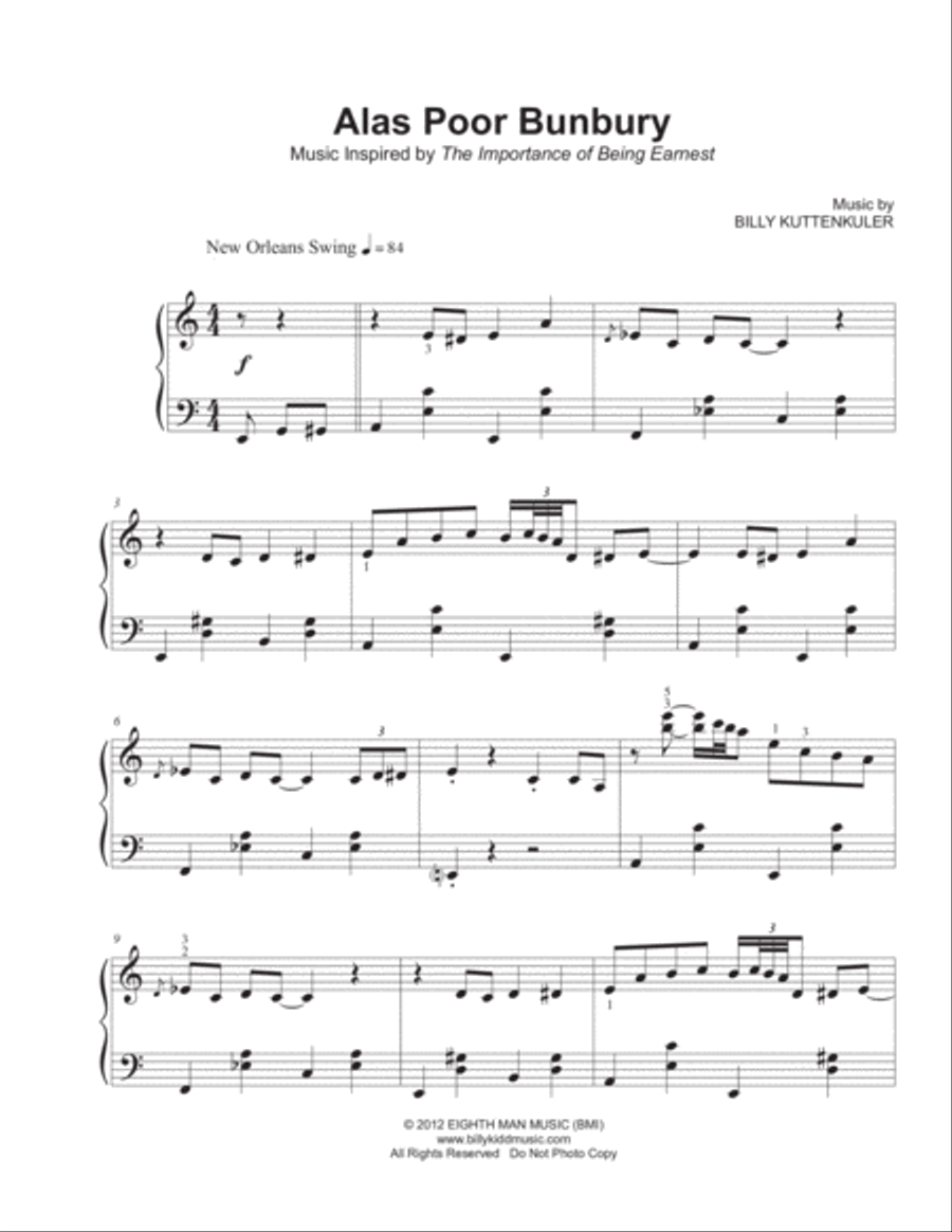 Alas Poor Bunbury Alas Poor Bunbury Piano Solo scores gallery preview page 2
