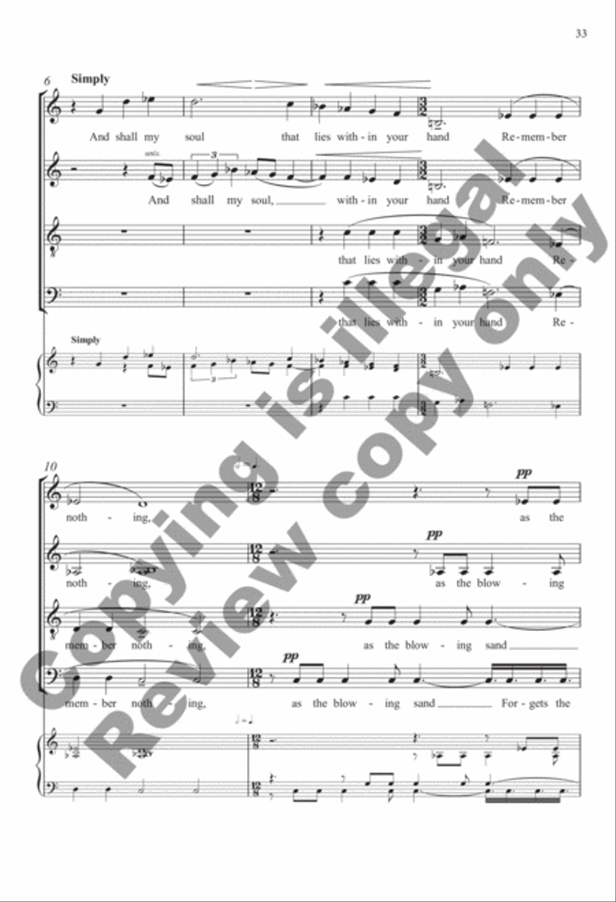 Selected Secular Choral Works of Julian Wachner 4-Part scores gallery preview page 21