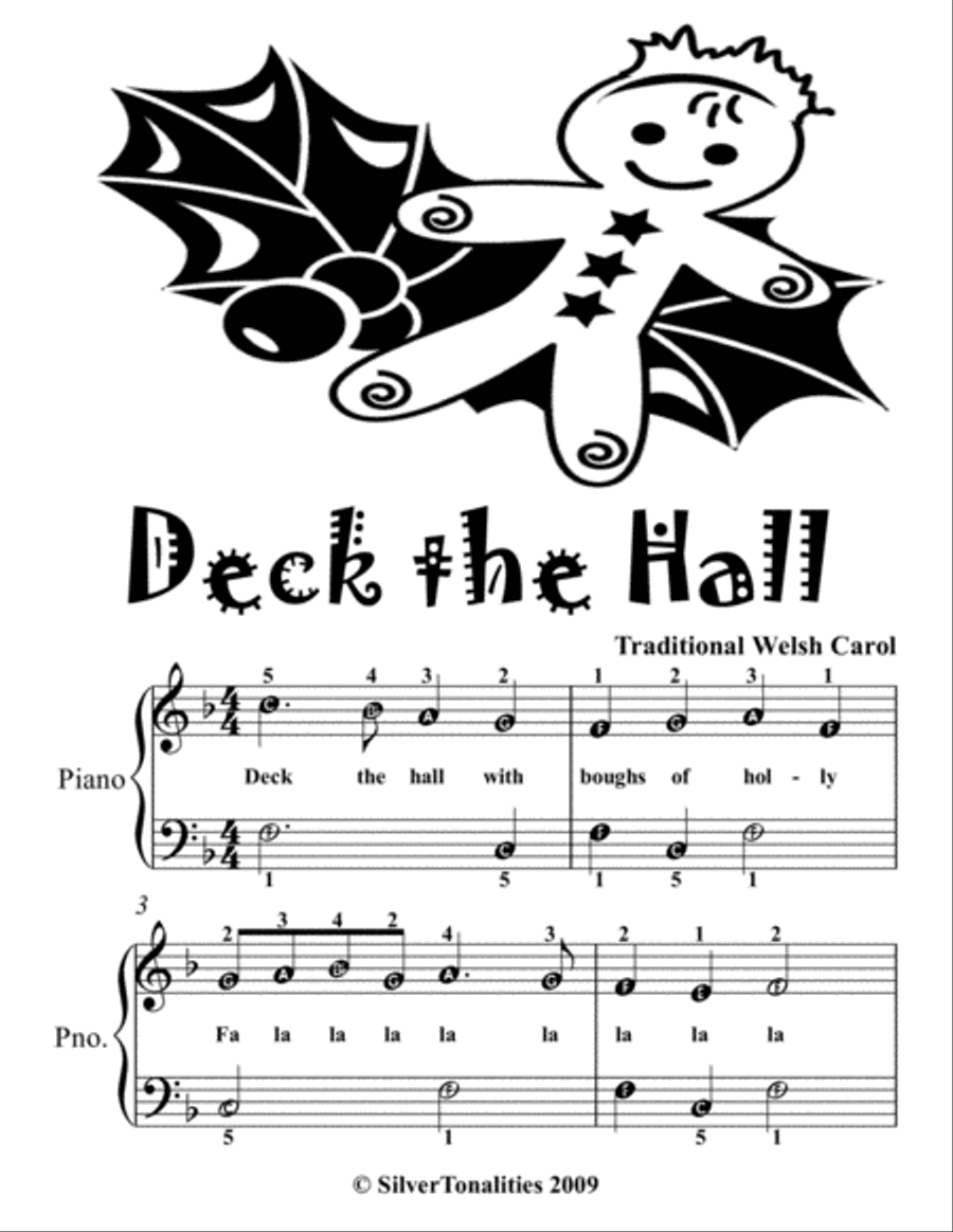 Deck the Hall Easiest Piano Sheet Music 2nd Edition Easy Piano scores gallery preview page 2