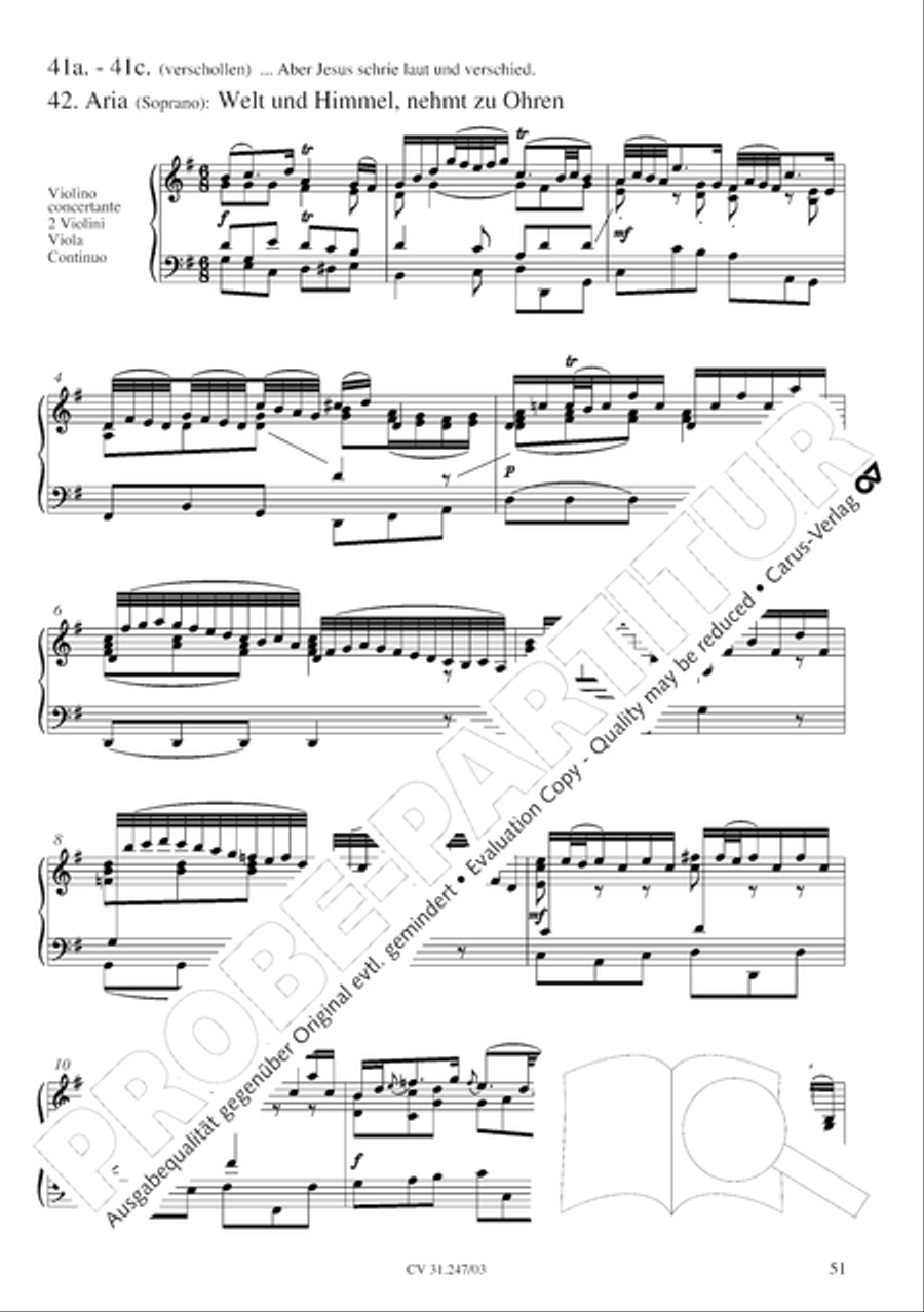 St. Mark Passion (Markus-Passion) 4-Part scores gallery preview page 52