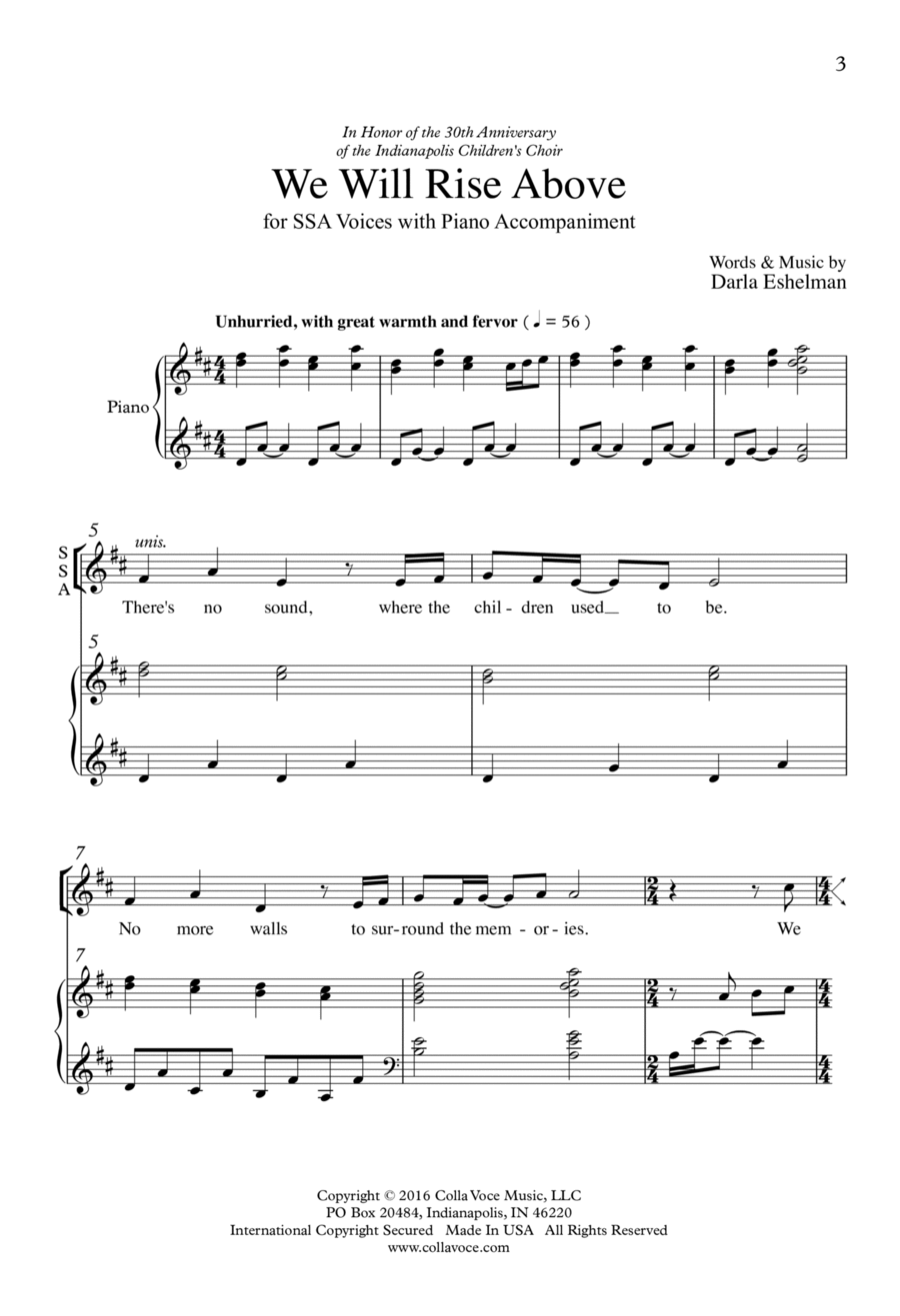 We Will Rise Above SSA scores gallery preview page 1