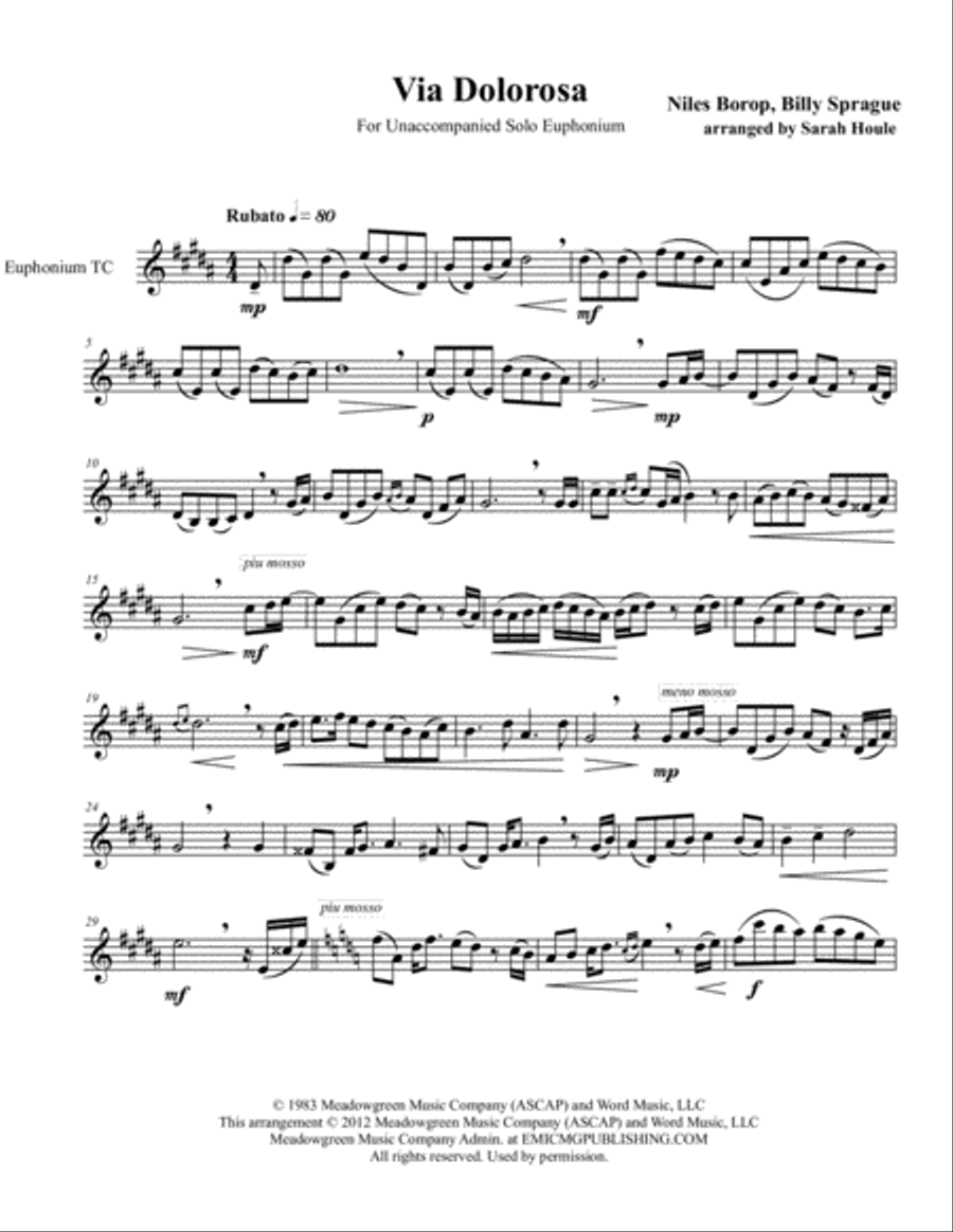 Via Dolorosa Euphonium scores gallery preview page 1