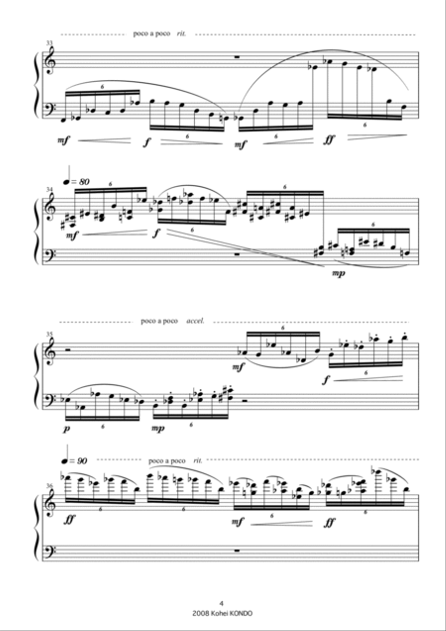 The sea and karst topography op.98 for piano with left hand only. image number null