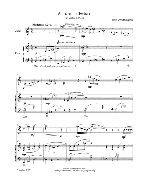 A Turn in Return - for violin & piano