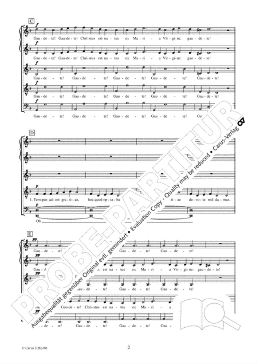 Gaudete! Christus est natus SSATB scores gallery preview page 3