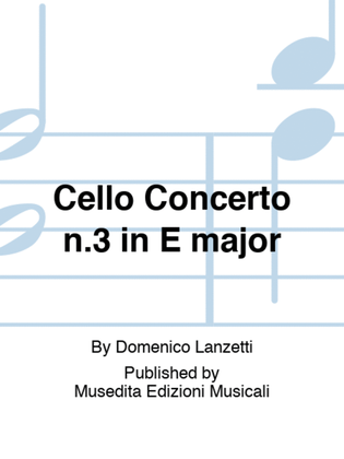 Book cover for Cello Concerto n.3 in E major