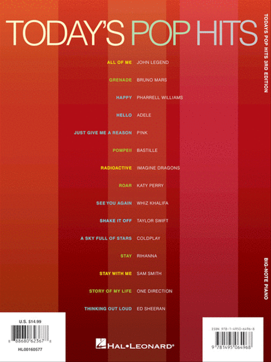 Today's Pop Hits – 3rd Edition Easy Piano scores gallery preview page 7