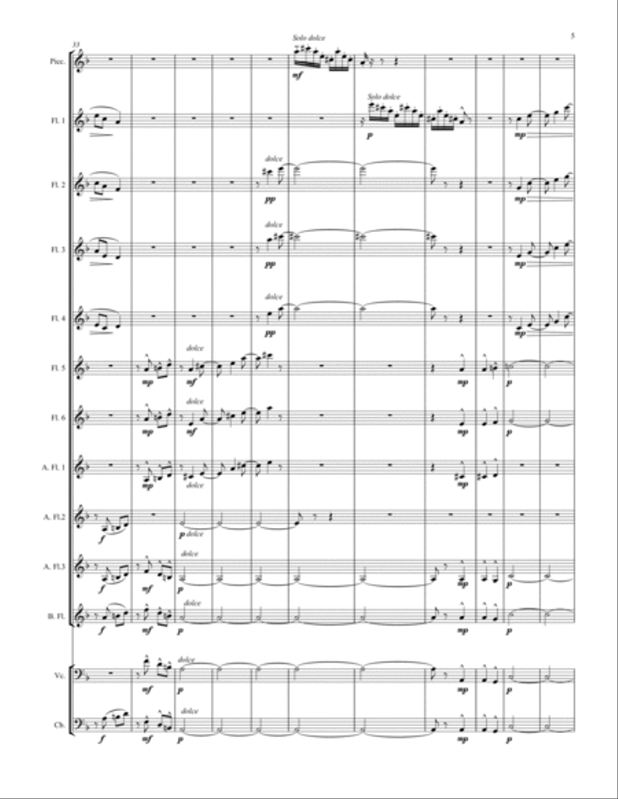 La Leyenda Del Beso for Flute Band (Flute Choir) Flute Choir scores gallery preview page 6