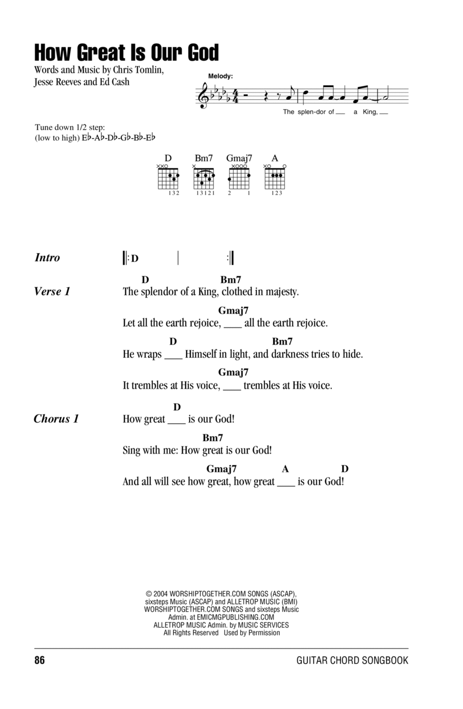 How Great Is Our God Easy Guitar scores gallery preview page 1
