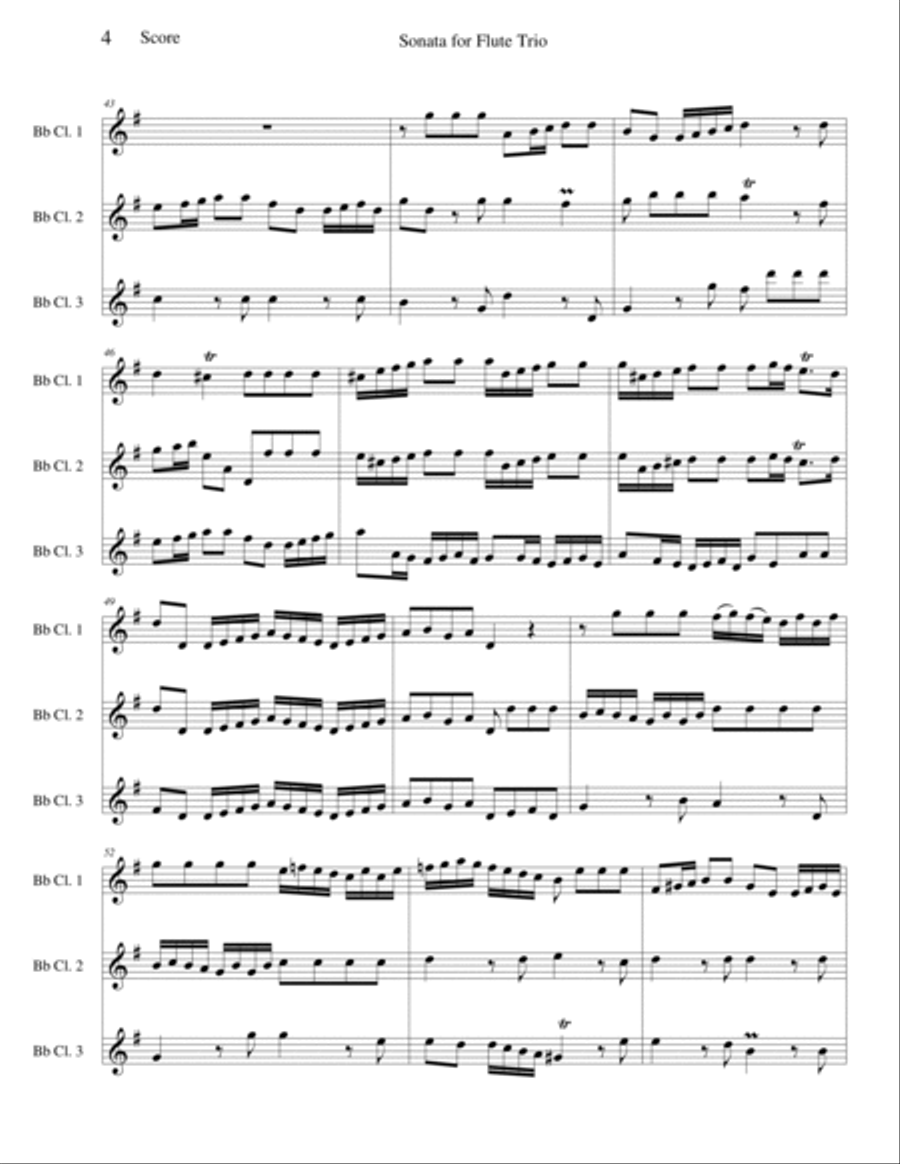 Flute Sonata, Opus 7 No. 5 Clarinet Trio scores gallery preview page 4