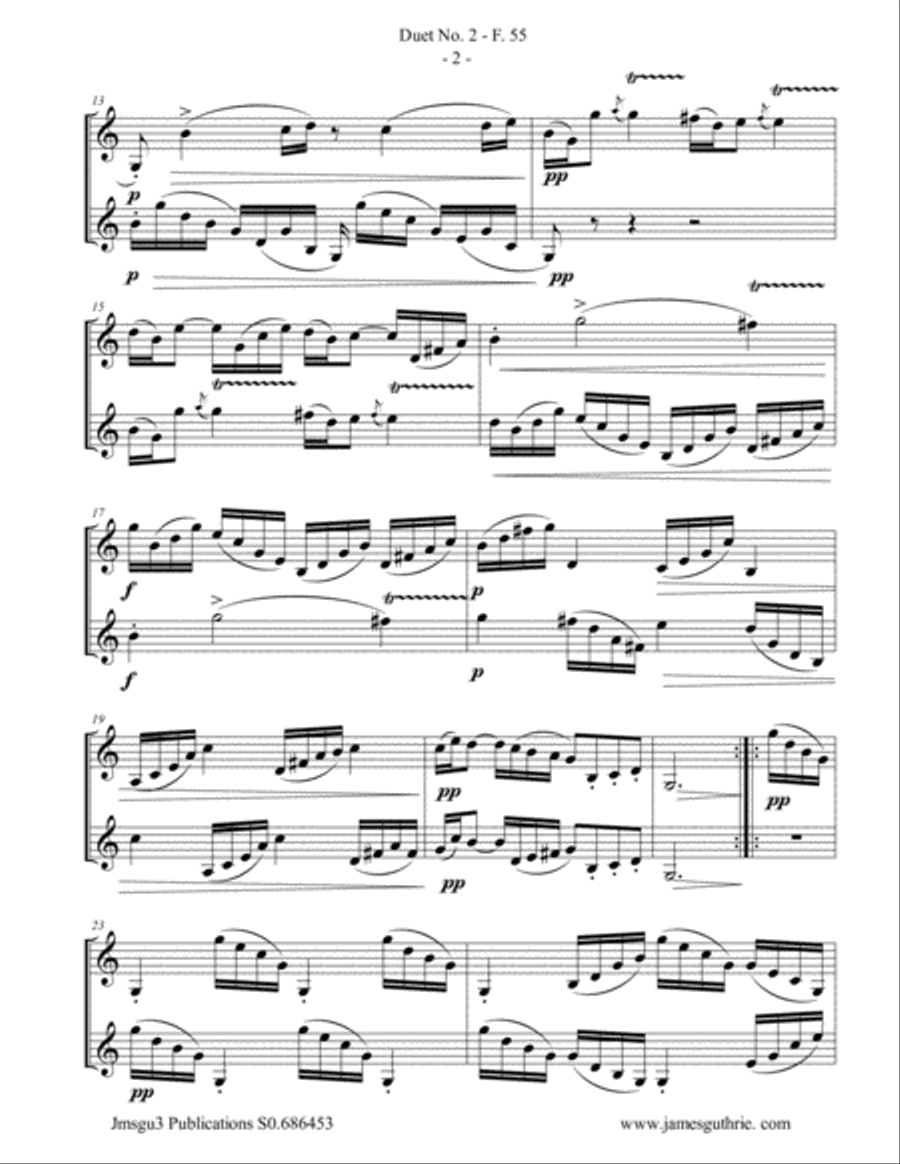 WF Bach: Duet No. 2 for Trumpet Duo Trumpet Duet scores gallery preview page 2
