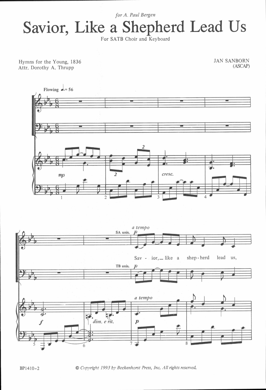 Savior, Like a Shepherd Lead Us - Sanborn 4-Part scores gallery preview page 2