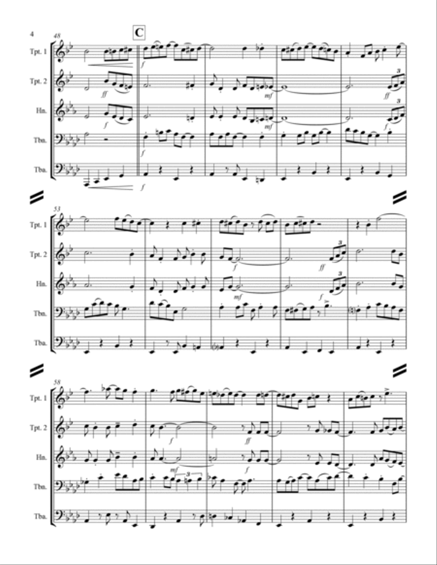 A Closer Walk With Thee (for Brass Quintet) Brass Quintet scores gallery preview page 5