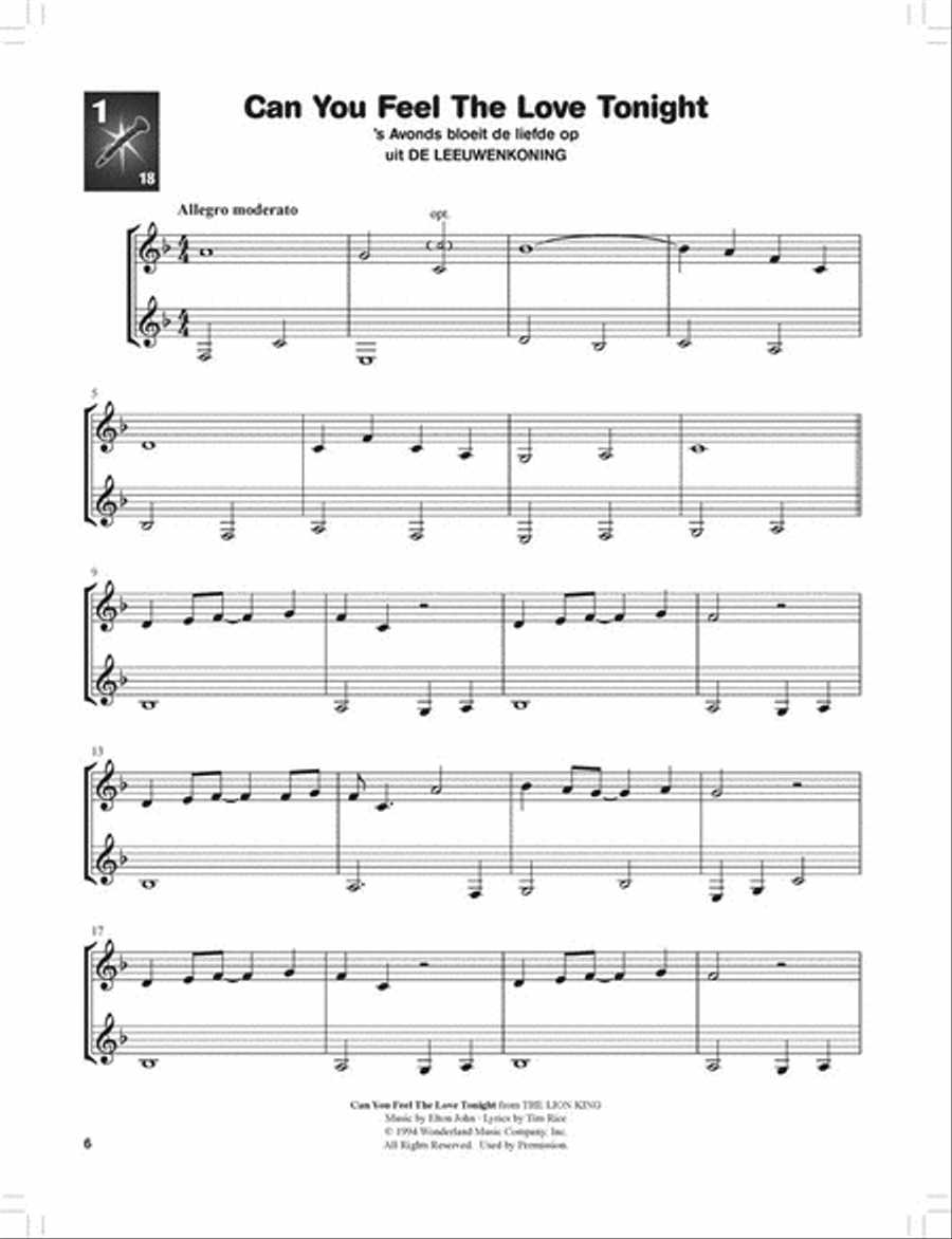 Horen, lezen & spelen - Disney-duoboek Woodwind Duet scores gallery preview page 2