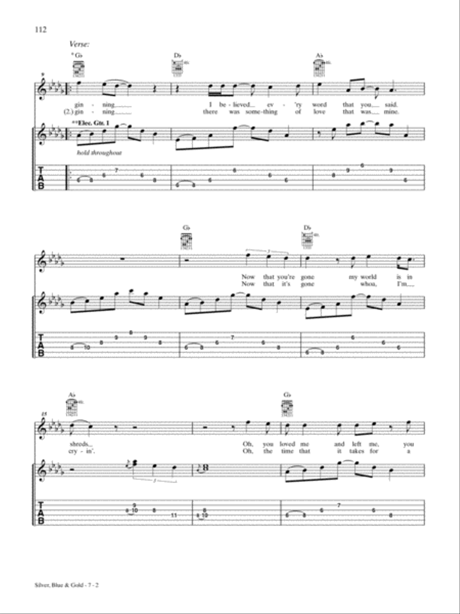 Silver, Blue & Gold Guitar Tablature scores gallery preview page 2