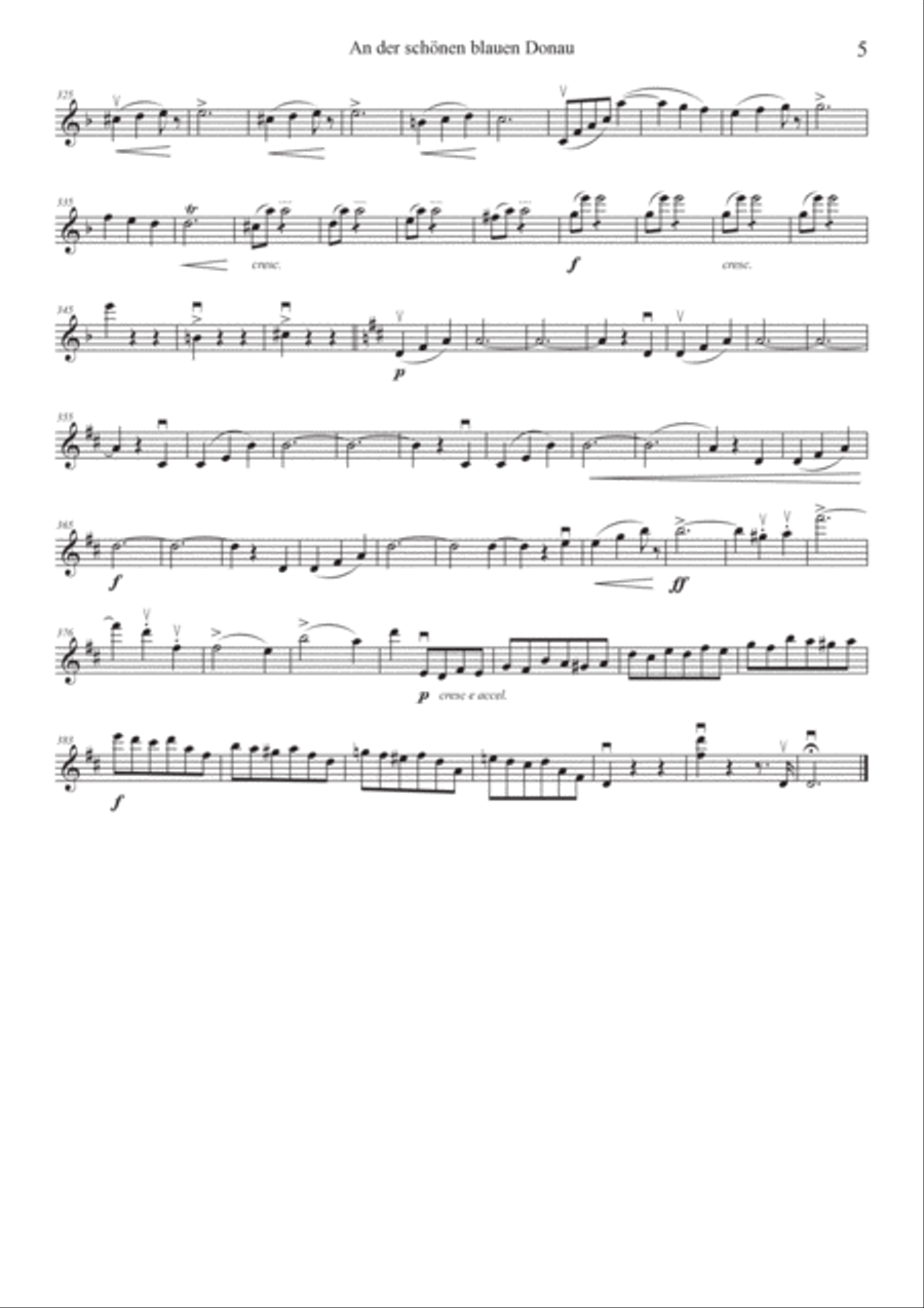 Blue Danube Waltz for String Quartet, A4 print and iPad layout String Quartet scores gallery preview page 5