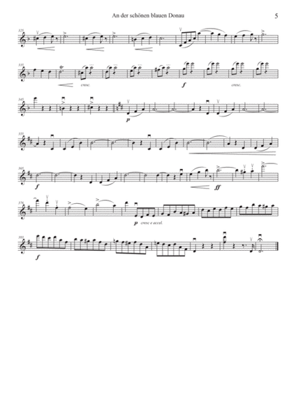 Blue Danube Waltz for String Quartet, A4 print and iPad layout image number null