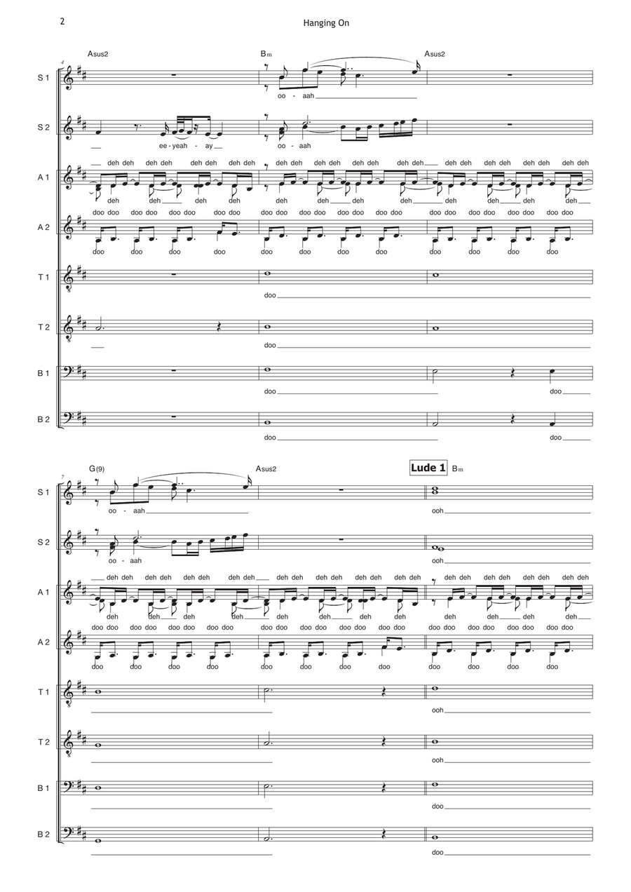 Hanging On Divisi scores gallery preview page 2