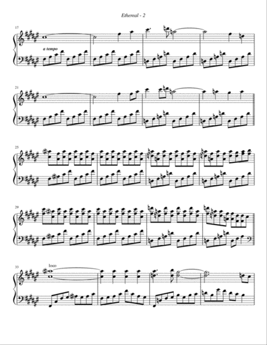 Ethereal Piano Solo scores gallery preview page 2