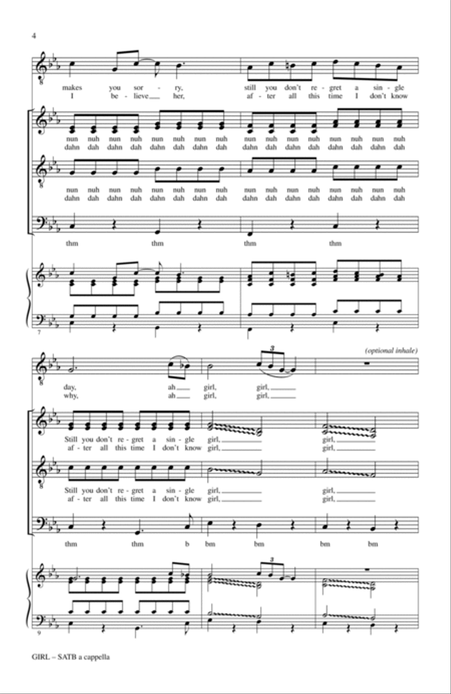 Girl Girl 4-Part scores gallery preview page 3