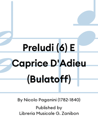 Book cover for Preludi (6) E Caprice D'Adieu (Bulatoff)