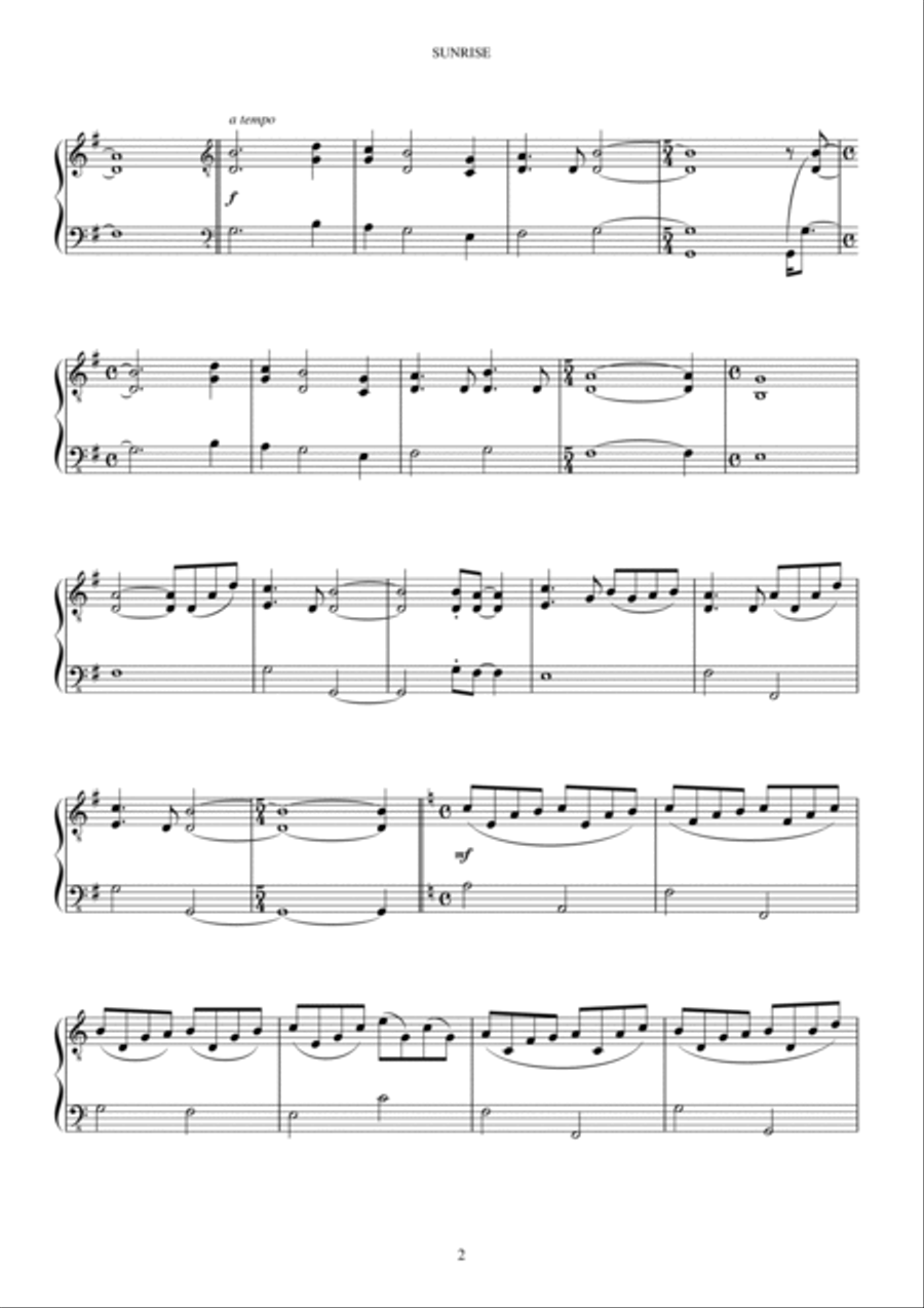 SUNRISE SUNRISE Piano Solo scores gallery preview page 3