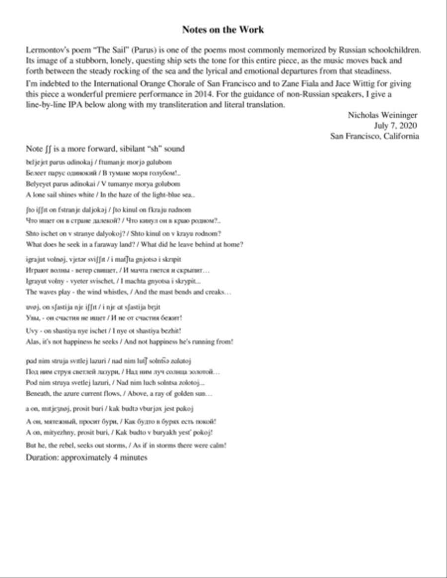 Parus (The Sail) 4-Part scores gallery preview page 2