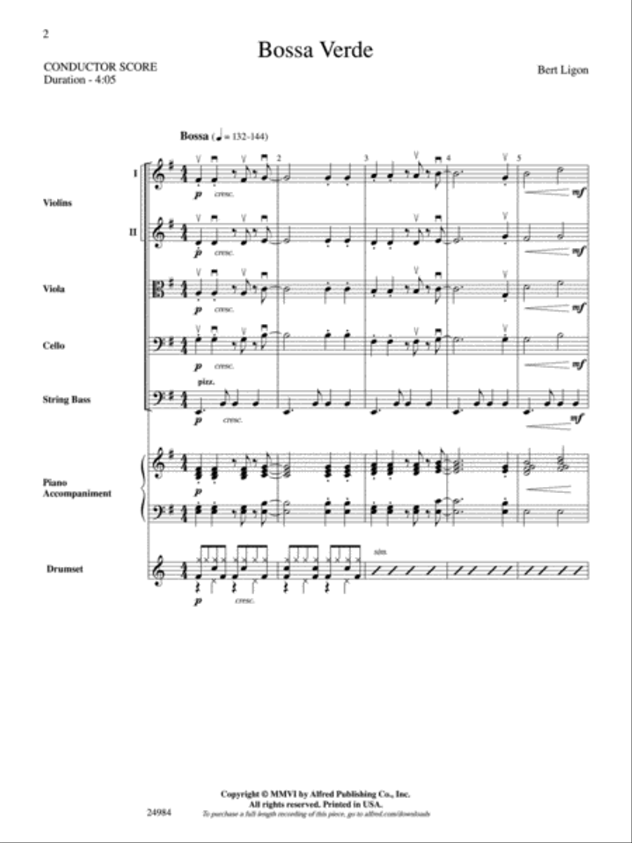Bossa Verde Bossa Verde String Orchestra scores gallery preview page 2
