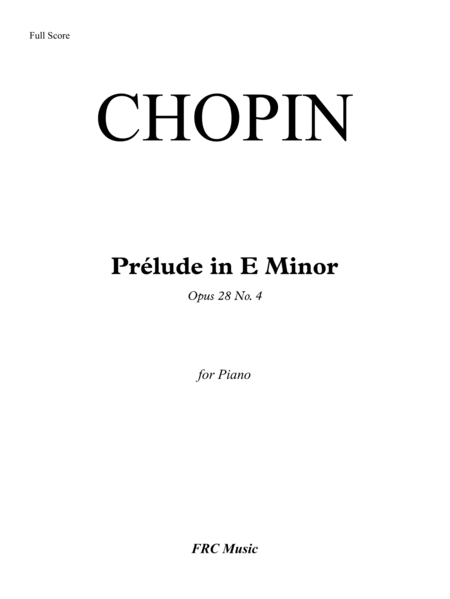 Chopin: Prélude in E Minor, Opus 28 No. 4 for Piano (as played by Martha Argerich) image number null