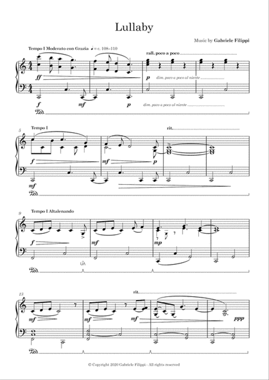 Lullaby Piano Solo scores gallery preview page 2