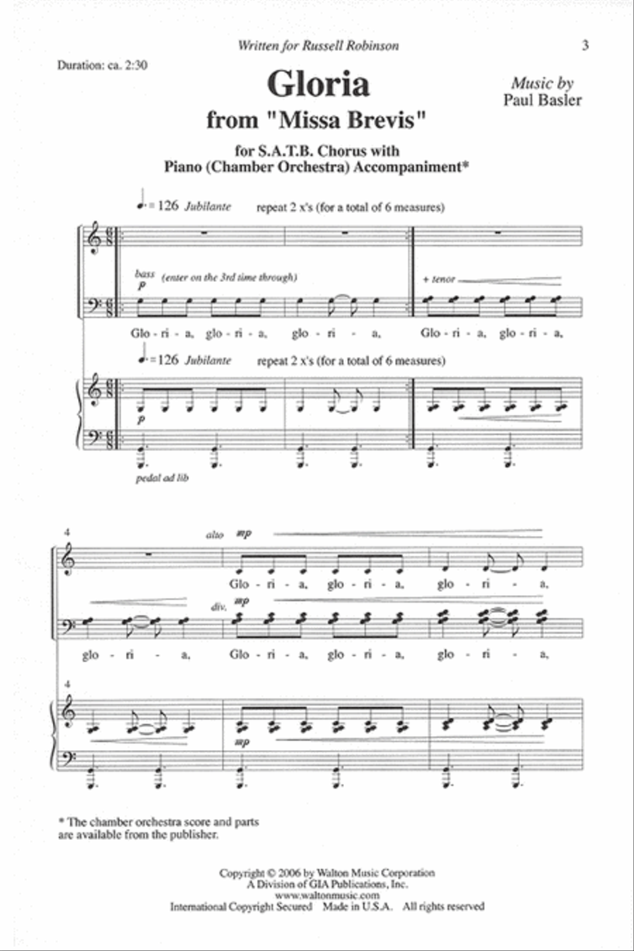 Gloria - SATB divisi Divisi scores gallery preview page 2
