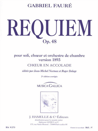 Requiem Op48 Version 1893 Choeur En Accolade