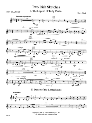 Two Irish Sketches: 1st B-flat Clarinet