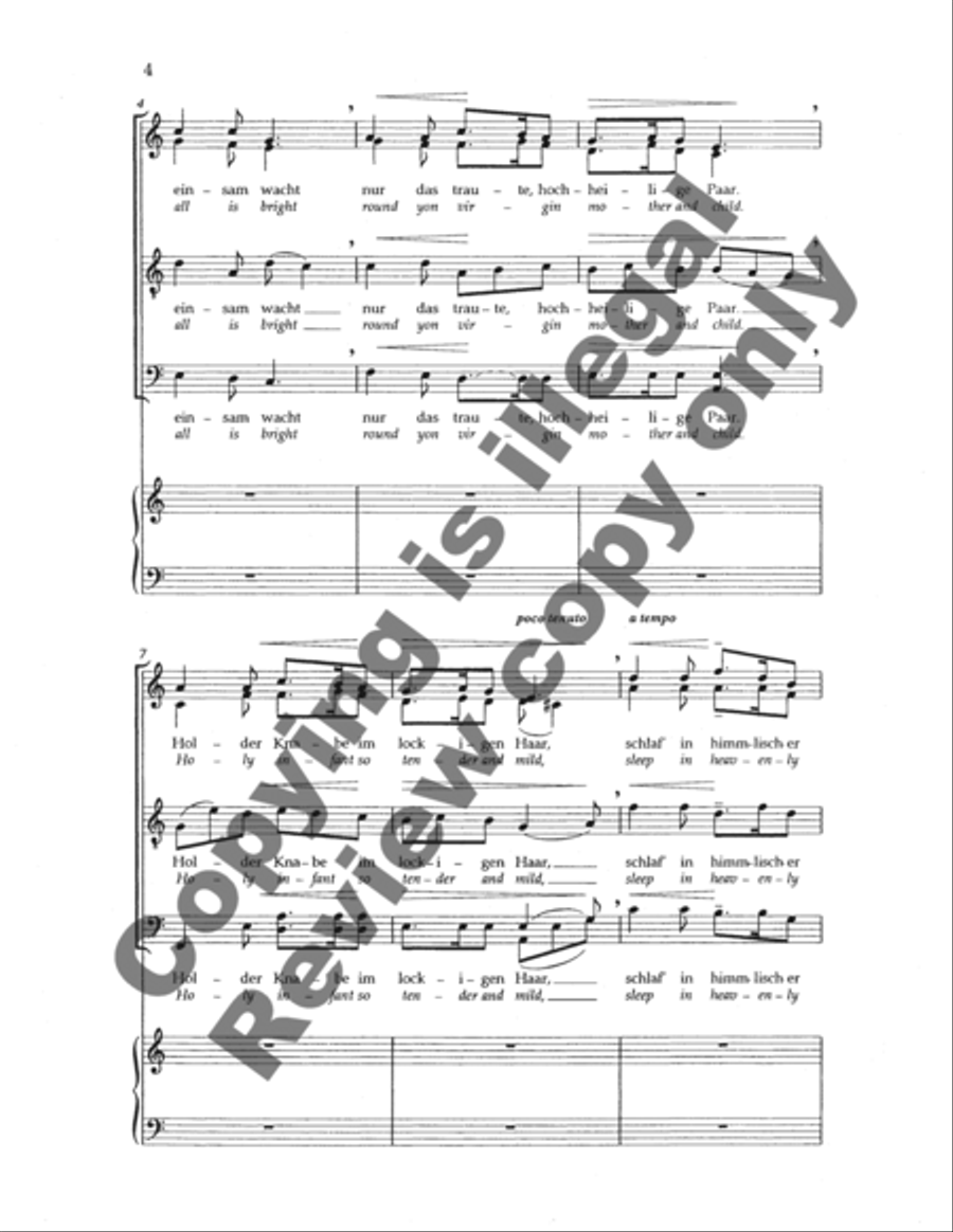 Silent Night (Stille Nacht/Noche de Paz) 4-Part scores gallery preview page 12